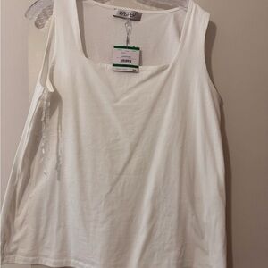 Kasper White Scoop Neck Tank